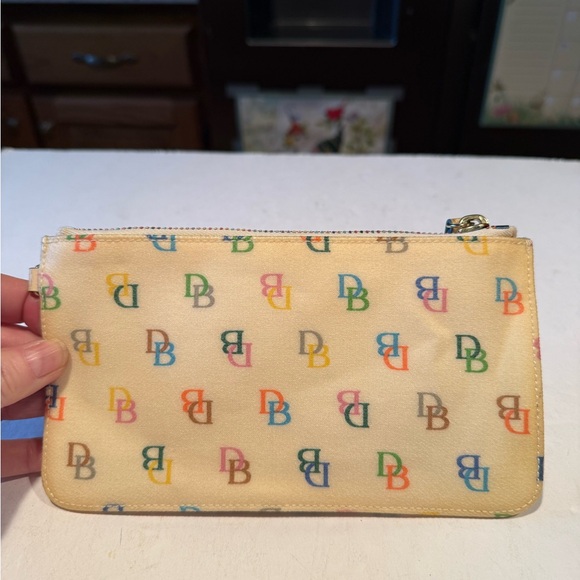 Dooney & Bourke Cream Multicolor Monogram Canvas Coated Leather Wristlet - Picture 5 of 5